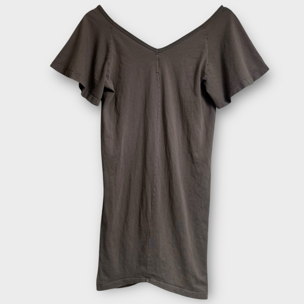 Prairie Underground Gray Ruched T-Shirt Dress Women’s Small Tunic Organic Cotton - Picture 2 of 3